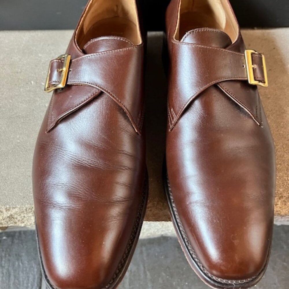 Polo Ralph Lauren Brown Leather Single Monkstrap Shoe Size 12D - Picture 7 of 7